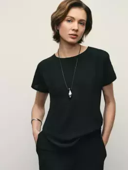 Блузка с коротким рукавом из фактурной ткани