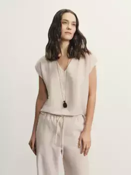 Блузка с коротким рукавом из фактурной ткани