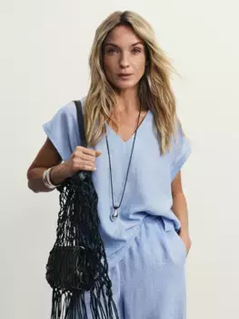 Блузка с коротким рукавом из фактурной ткани