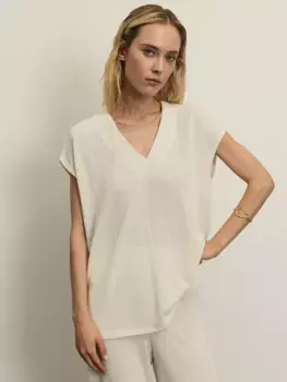 Блузка с V-образным вырезом из вискозы