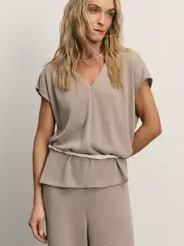Блузка с V-образным вырезом из вискозы