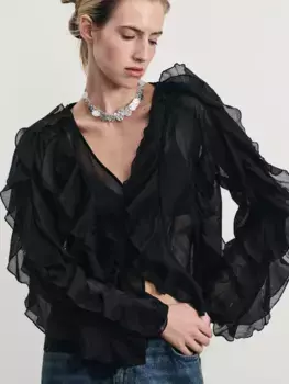 Блузка с воланами из лиоцелла