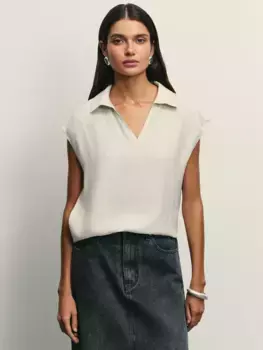 Блузка с воротником поло из вискозы