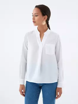 Блузка с воротником-стойкой