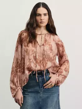 Блузка свободного кроя из тенселя