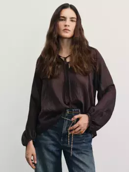 Блузка свободного кроя из тенселя
