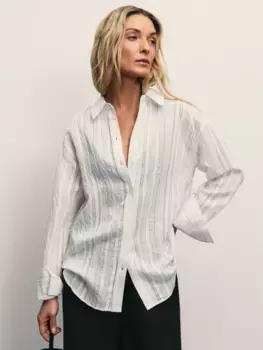 Блузка свободного кроя из вискозы в полоску