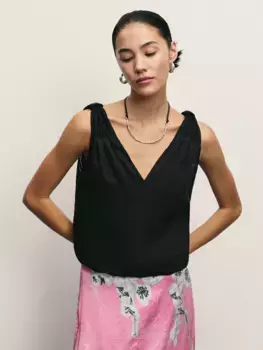 Блузка-топ из тенселя и льна