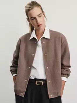 Бомбер из фактурной ткани