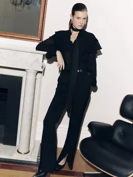 Брюки bootcut с разрезом