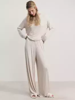 Брюки домашние широкие в рубчик