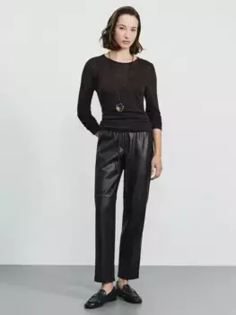 Брюки джоггеры из искусственной кожи