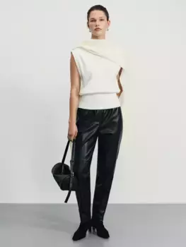 Брюки джоггеры из искусственной кожи