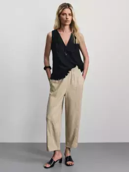 Брюки-джоггеры с вискозой и льном в составе