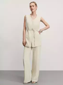 Брюки прямого кроя из хлопка и вискозы