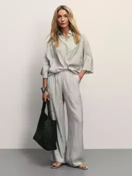 Брюки прямого кроя на завязках