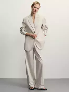 Брюки прямого кроя с содержанием льна