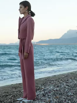 Брюки с поясом-узлом