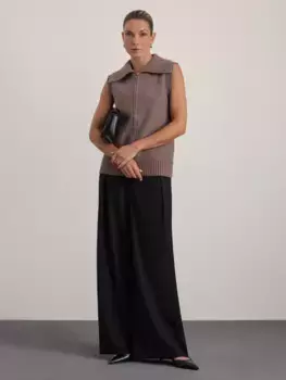 Брюки широкие с поясом