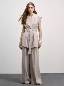 Брюки Wide leg с резинкой на талии
