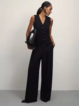 Брюки wide leg с защипами