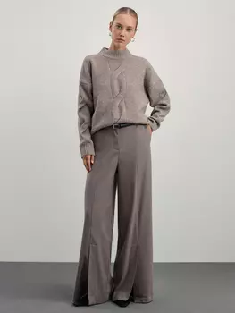 Брюки wide leg с разрезами