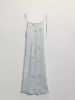 Двуслойное платье из тенселя с принтом