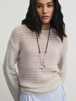 Джемпер ажурной вязки из хлопка