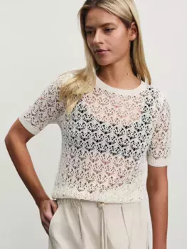 Джемпер ажурной вязки из вискозы