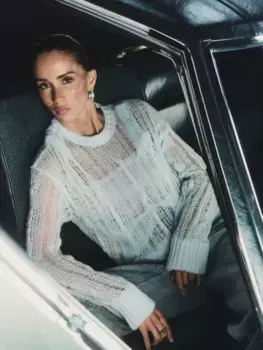 Джемпер из ажурной вязки с шерстью