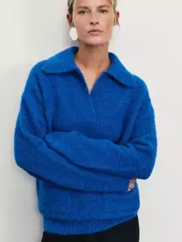 Джемпер из фактурной пряжи с воротником поло