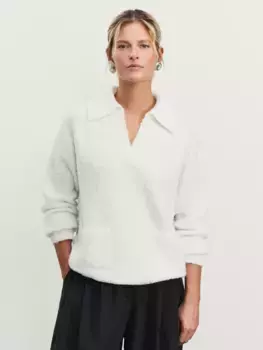 Джемпер из фактурной пряжи с воротником поло