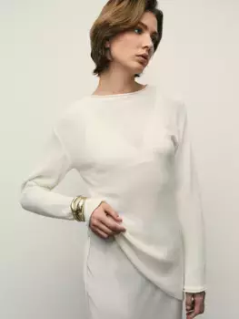 Джемпер из хлопка с асимметричным краем