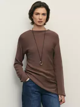 Джемпер из хлопка с асимметричным краем