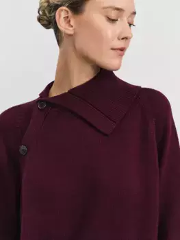 Джемпер из хлопка с пуговицами на воротнике