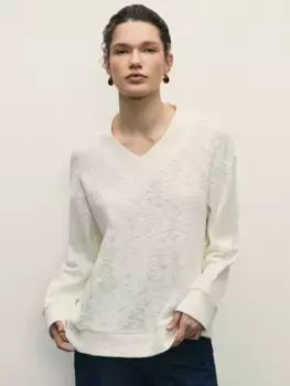 Джемпер из хлопка с V-образным вырезом