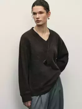 Джемпер из хлопка с V-образным вырезом