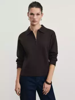 Джемпер из вискозы с воротником поло