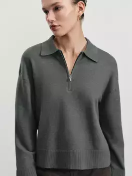 Джемпер из вискозы с воротником поло