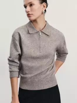 Джемпер из вискозы с воротником поло