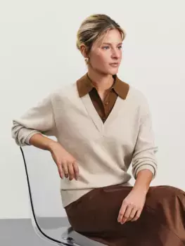 Джемпер оверсайз с контрастным воротничком