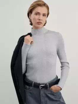 Джемпер пэчворк с воротником стойкой