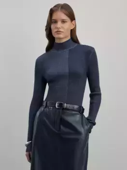 Джемпер пэчворк с воротником стойкой