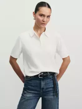 Джемпер поло из хлопка с короткими рукавами