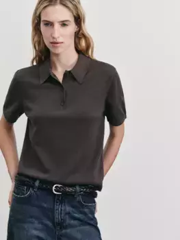 Джемпер поло из хлопка с короткими рукавами