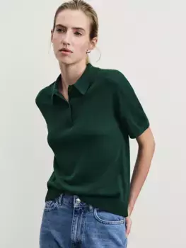 Джемпер поло из хлопка с короткими рукавами