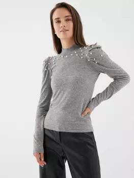 Джемпер с бусинами