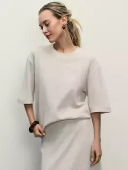 Джемпер с коротким рукавом из фактурной ткани