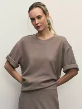 Джемпер с коротким рукавом из фактурной ткани