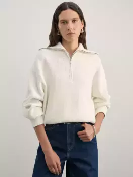 Джемпер с отложным воротником на молнии